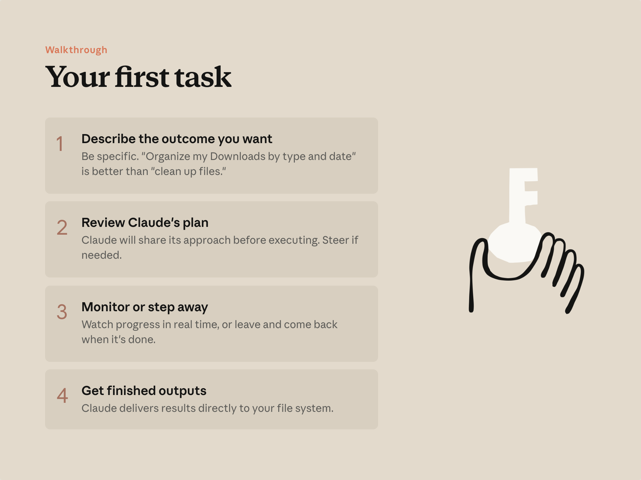 Your first task: the four-step loop