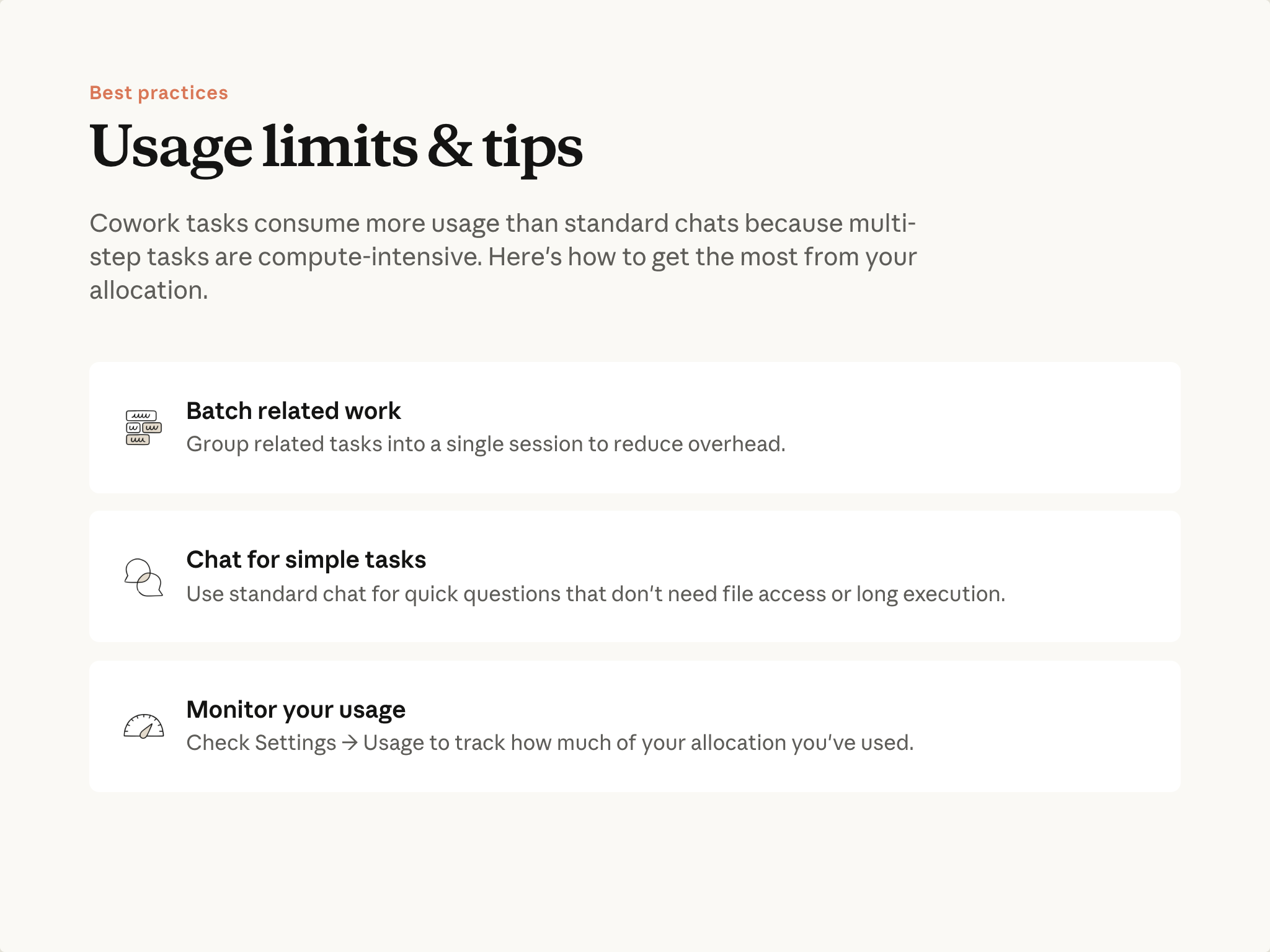 Usage limits: making the most of your allocation