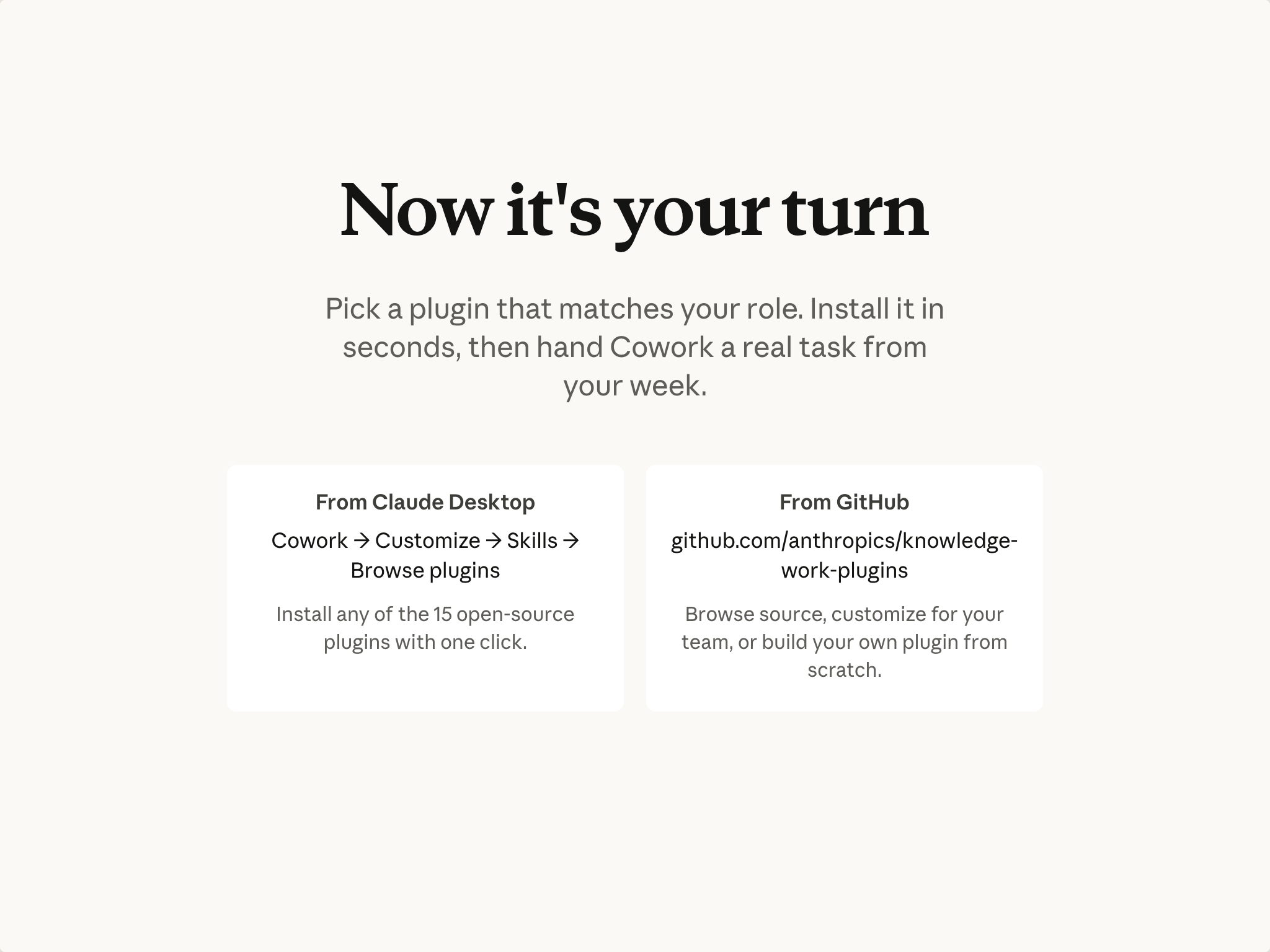 Now it's your turn: install a plugin, run a real task